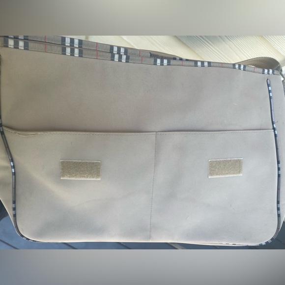 Burberry Fragrance Polyester PVC Tan Nova Check Messenger Bag Crossbody Unisex - Picture 7 of 11